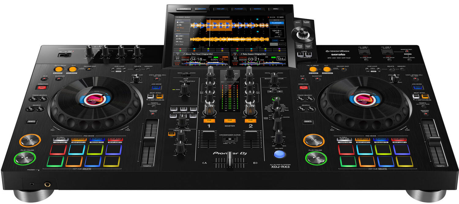 Pioneer DJ XDJ-RX3 DJ media player with dual touchscreen displays and professional controls, designed for DJs.