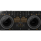 Pioneer DJ DDJ-REV1 black DJ controller with jog wheels, mixer, and control buttons for professional DJing.