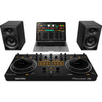 Pioneer DJ DDJ-REV1 black DJ controller with jog wheels, mixer pads, and control knobs for professional DJ setup
