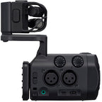 Zoom Q8n-4K video camera with built-in microphones and adjustable screen, ideal for high-quality video recording.