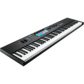 Novation Launchkey 88 MIDI keyboard with 88 keys, control knobs, and pads for music production and live performance.