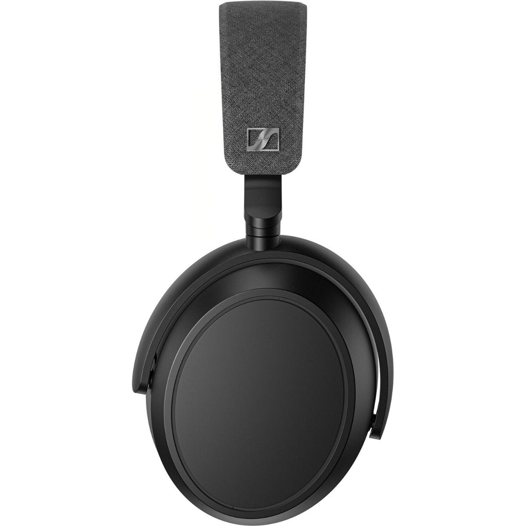 Sennheiser Momentum 4 Wireless headphones with over-ear design and sleek black finish, showing padded ear cups and headband.