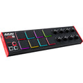 Akai Professional LPD8 MK2 MIDI controller with 8 drum pads and knobs, shown on a black surface.