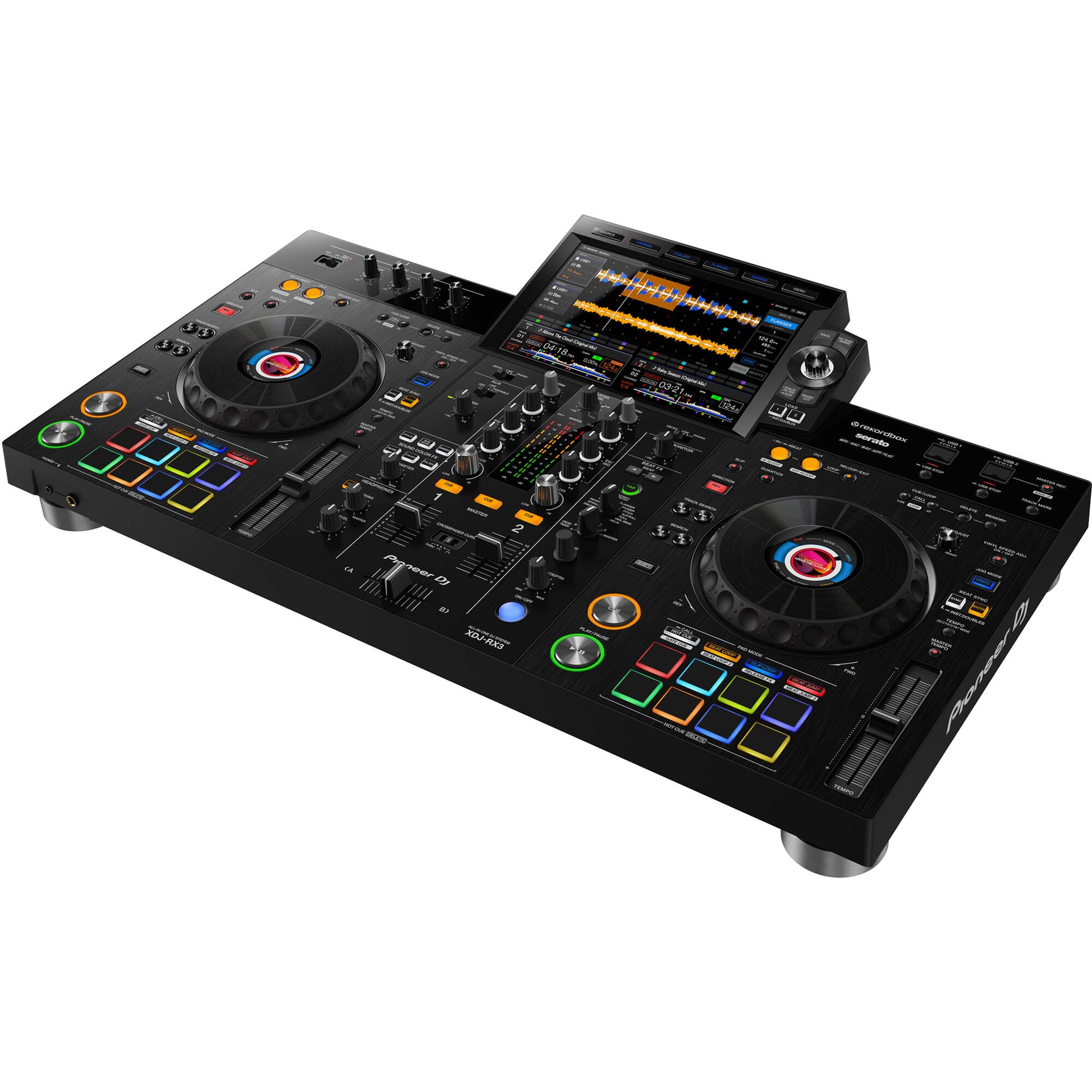 Pioneer DJ XDJ-RX3 DJ media player with large touchscreen display and professional controls for DJing and music mixing.