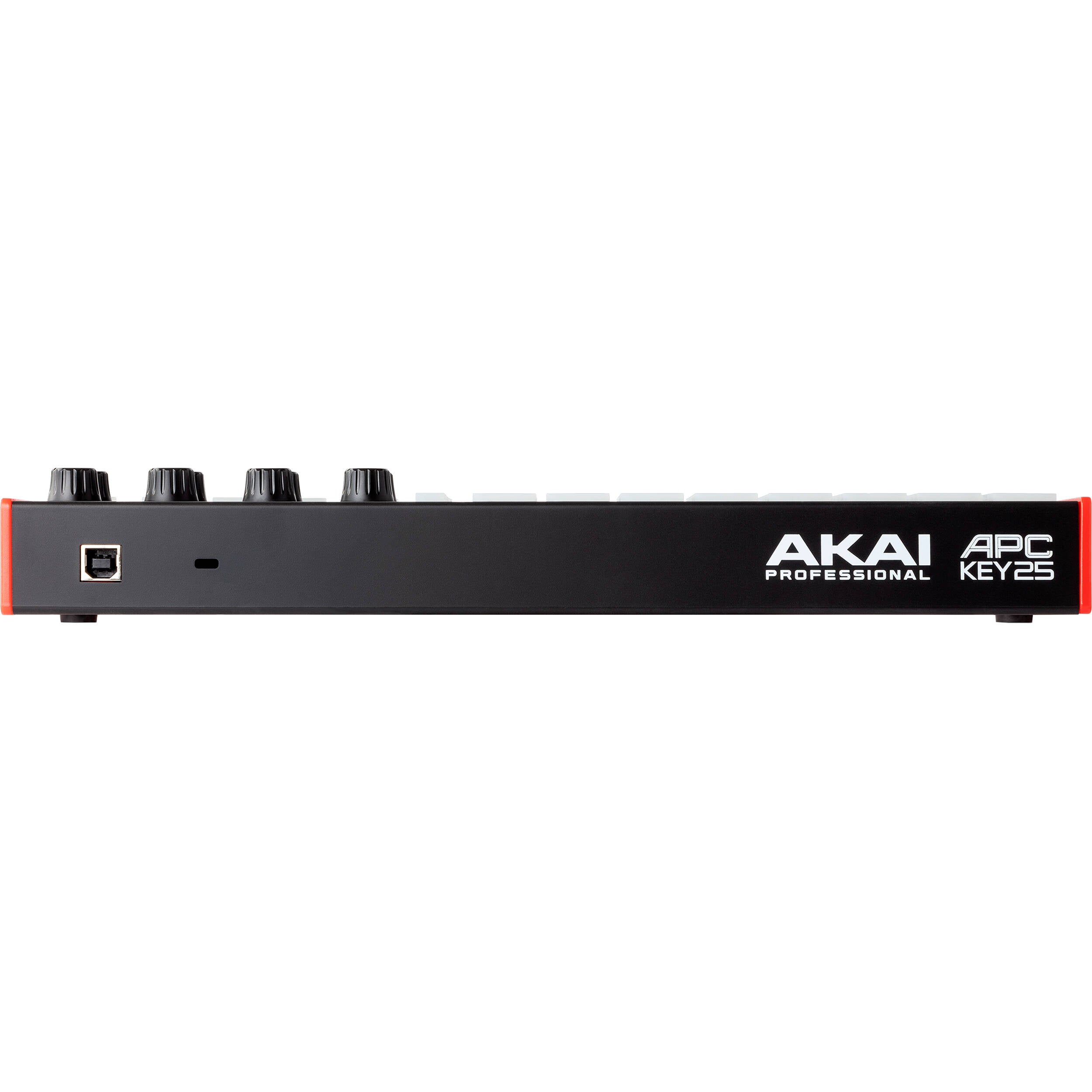 Akai Professional APC Key 25 MK2 MIDI keyboard with 25 keys, control knobs, and pads for music production.