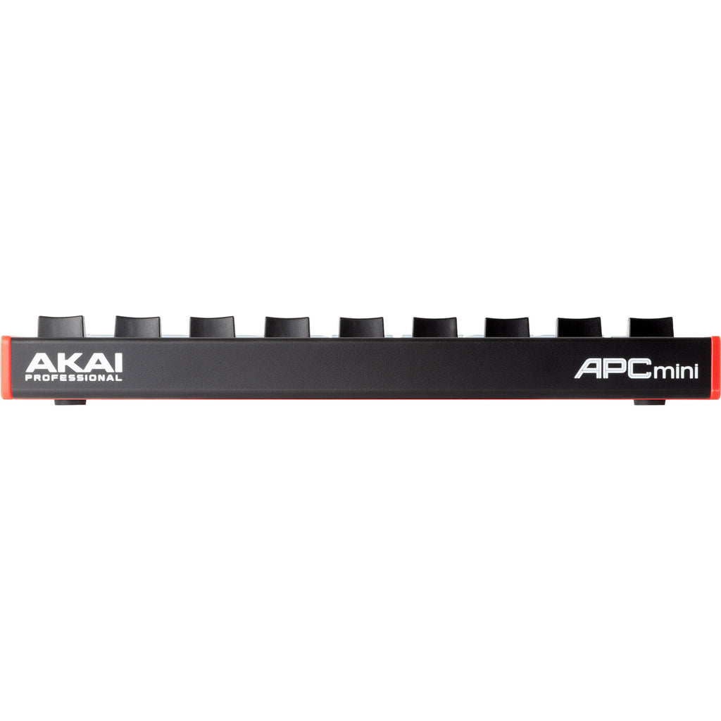 Akai Professional APC Mini MK2 MIDI controller with 16 pads, knobs, and buttons for music production and live performance.