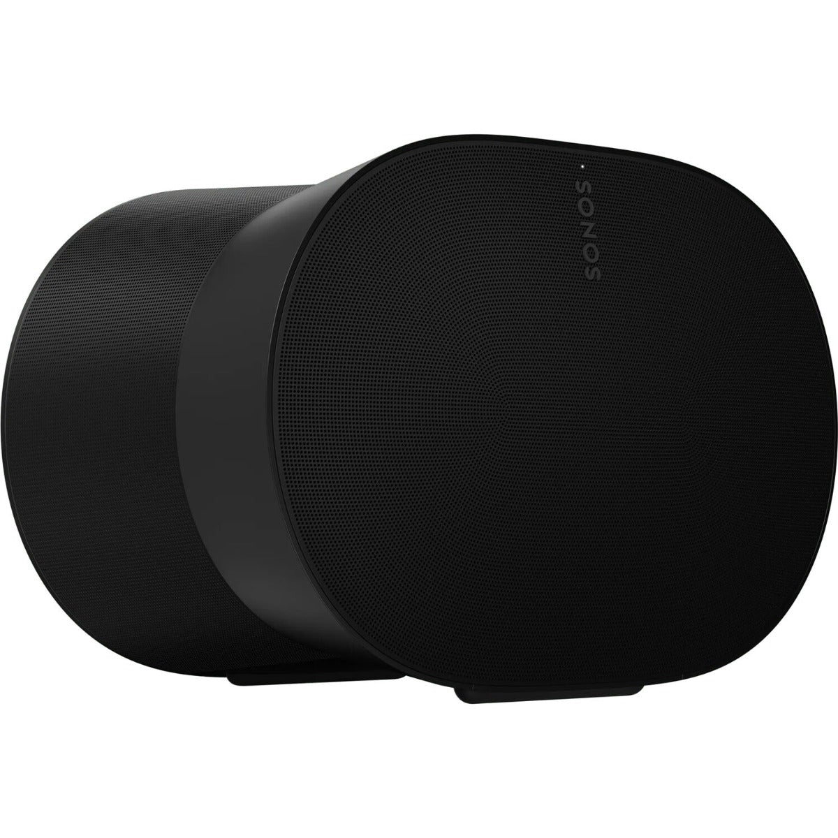 Sonos Era 300 wireless speaker in black, showing sleek design and control buttons on top.