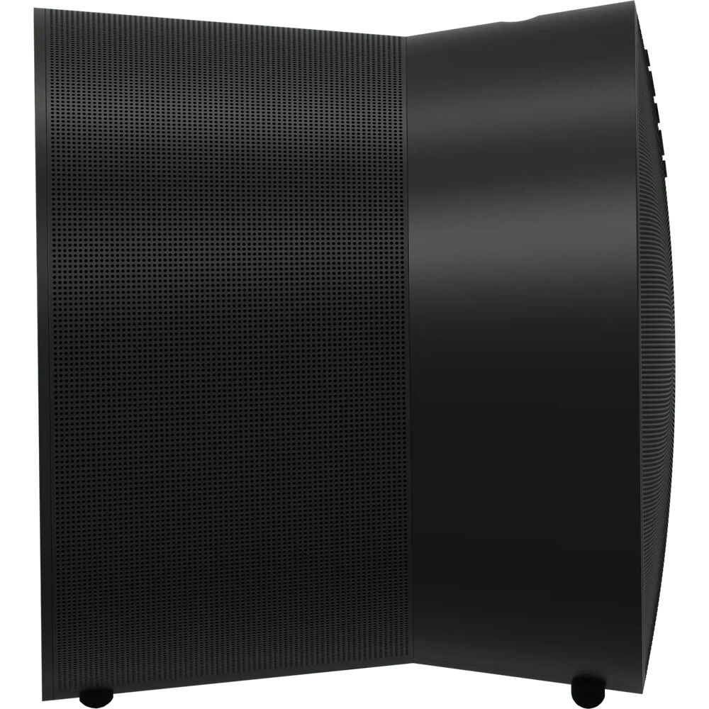 Sonos Era 300 wireless speaker in black, showing its sleek design and control buttons on the top.