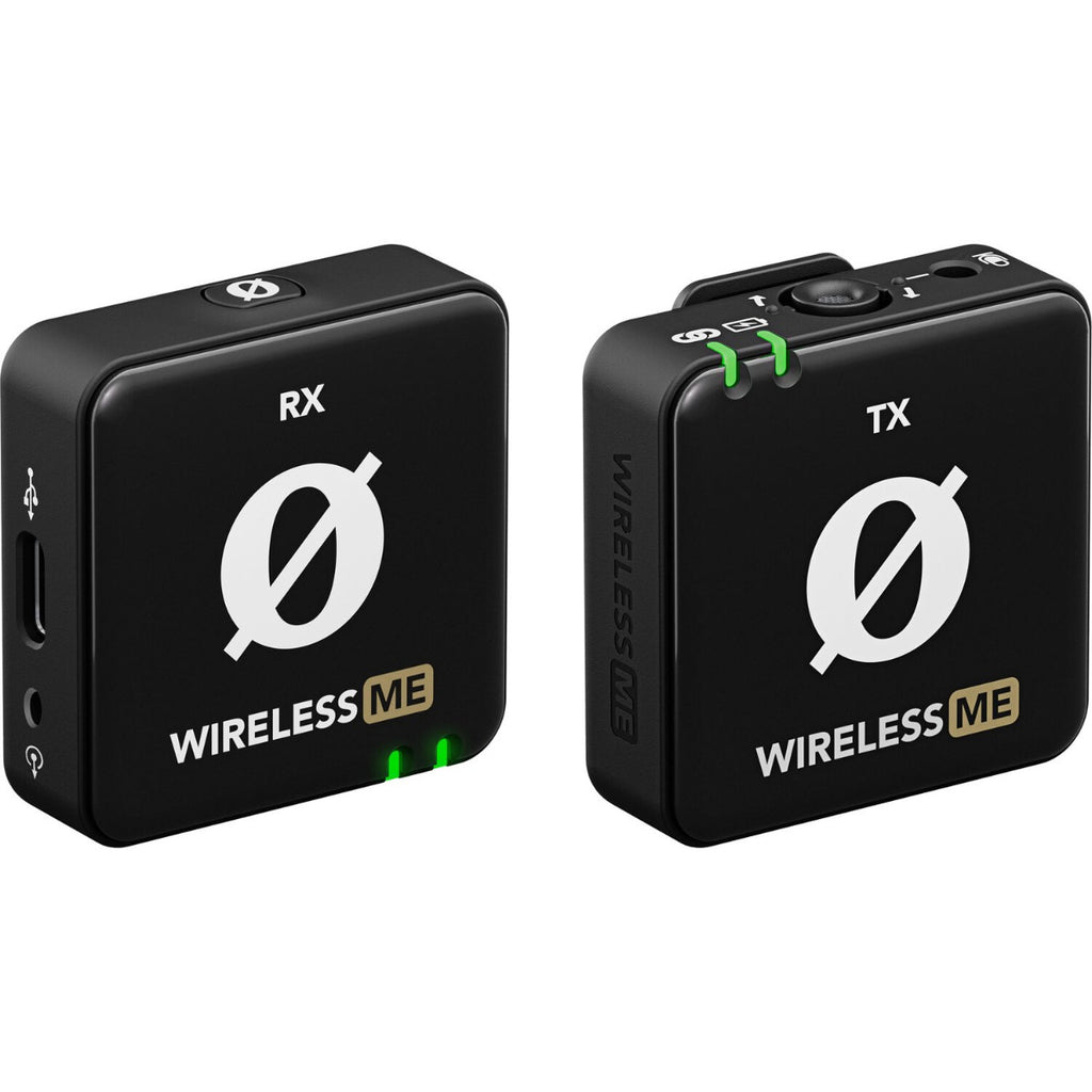 Rode Wireless ME creator wireless microphone system with compact transmitter and receiver for high-quality audio recording.