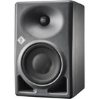 Neumann KH 120 II active nearfield monitors with sleek black finish, showing the compact speakers designed for accurate sound reproduction.