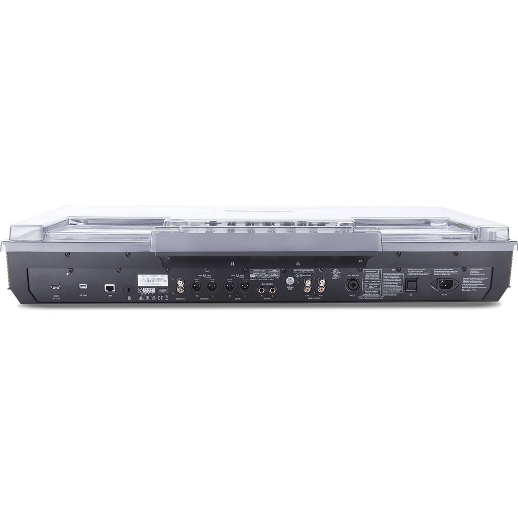Decksaver Pioneer Opus-Quad DJ cover protecting equipment with durable, clear plastic design for secure storage.