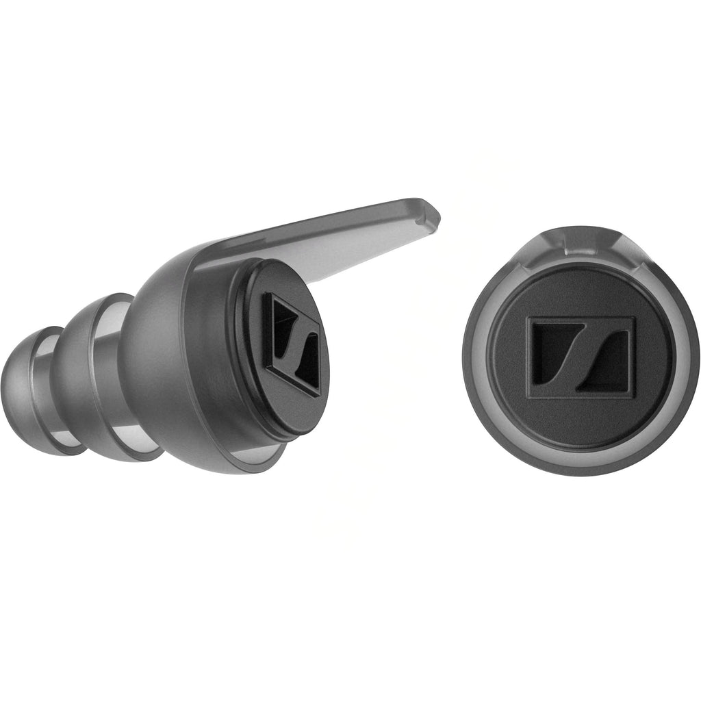 Sennheiser SoundProtex Plus hearing protection earplugs in black with adjustable headband and noise-canceling features.