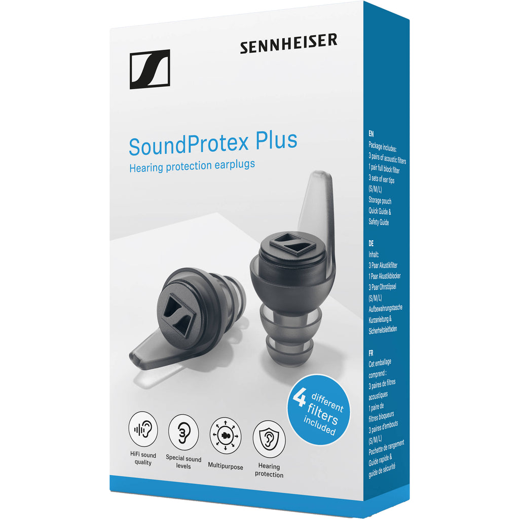 Sennheiser SoundProtex Plus hearing protection with cushioned ear cups and adjustable headband for noise reduction.