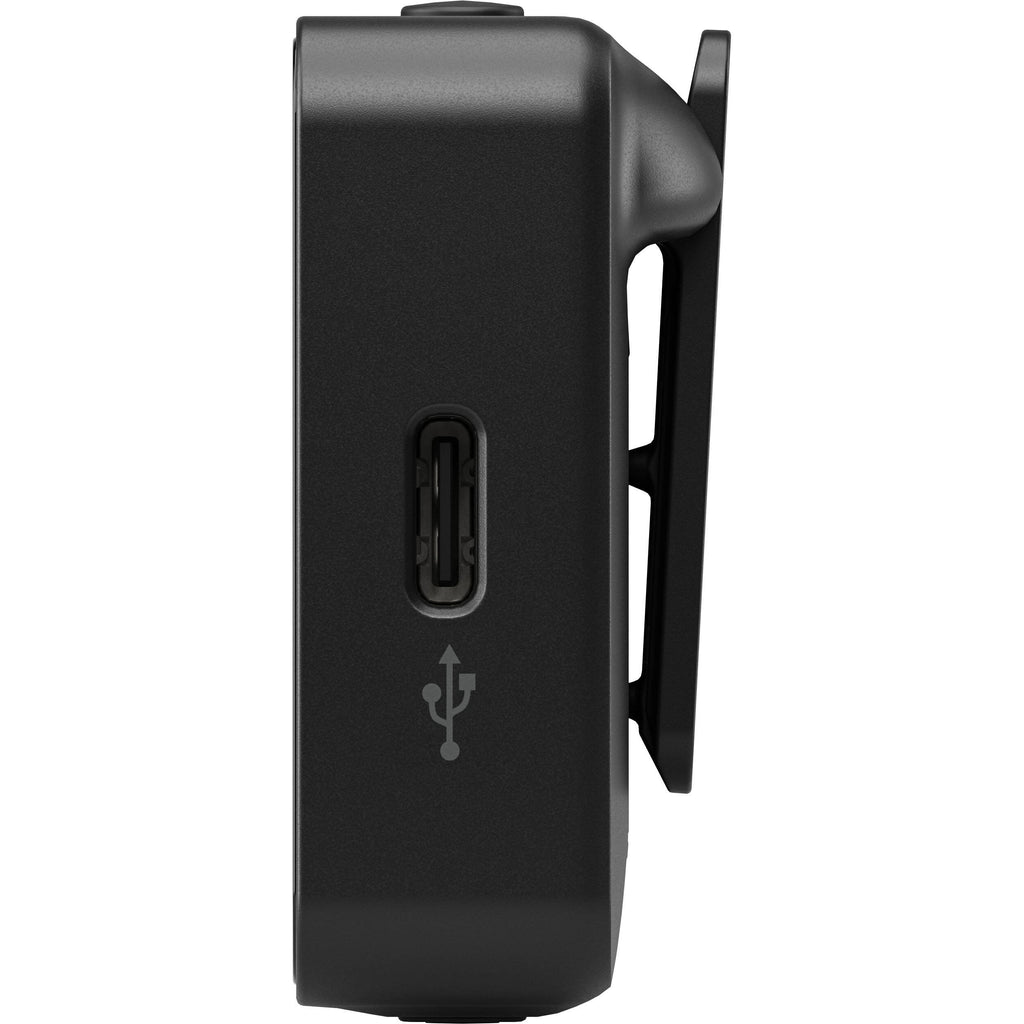 Rode Wireless PRO professional wireless microphone system with transmitter and receiver setup on a table.