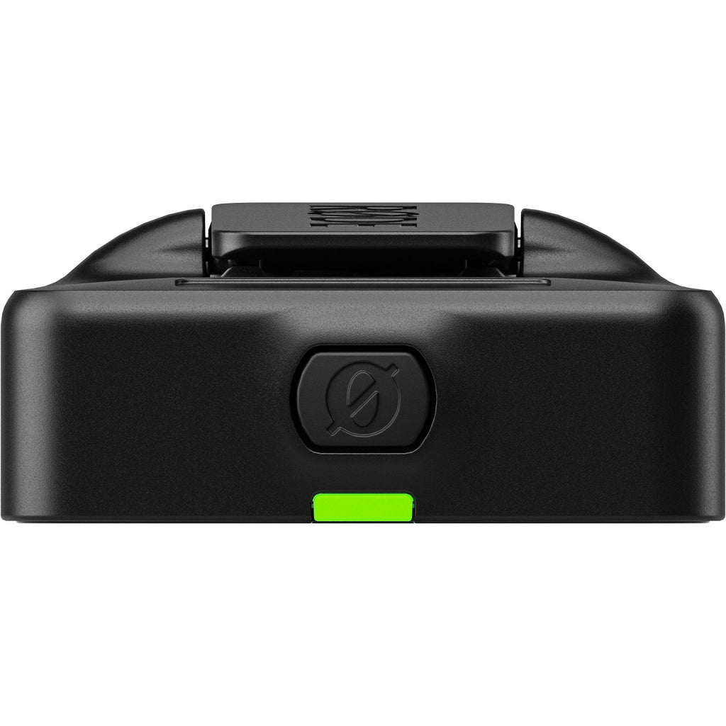 Rode Wireless PRO professional wireless microphone system with compact receiver and microphone transmitters on a black background.