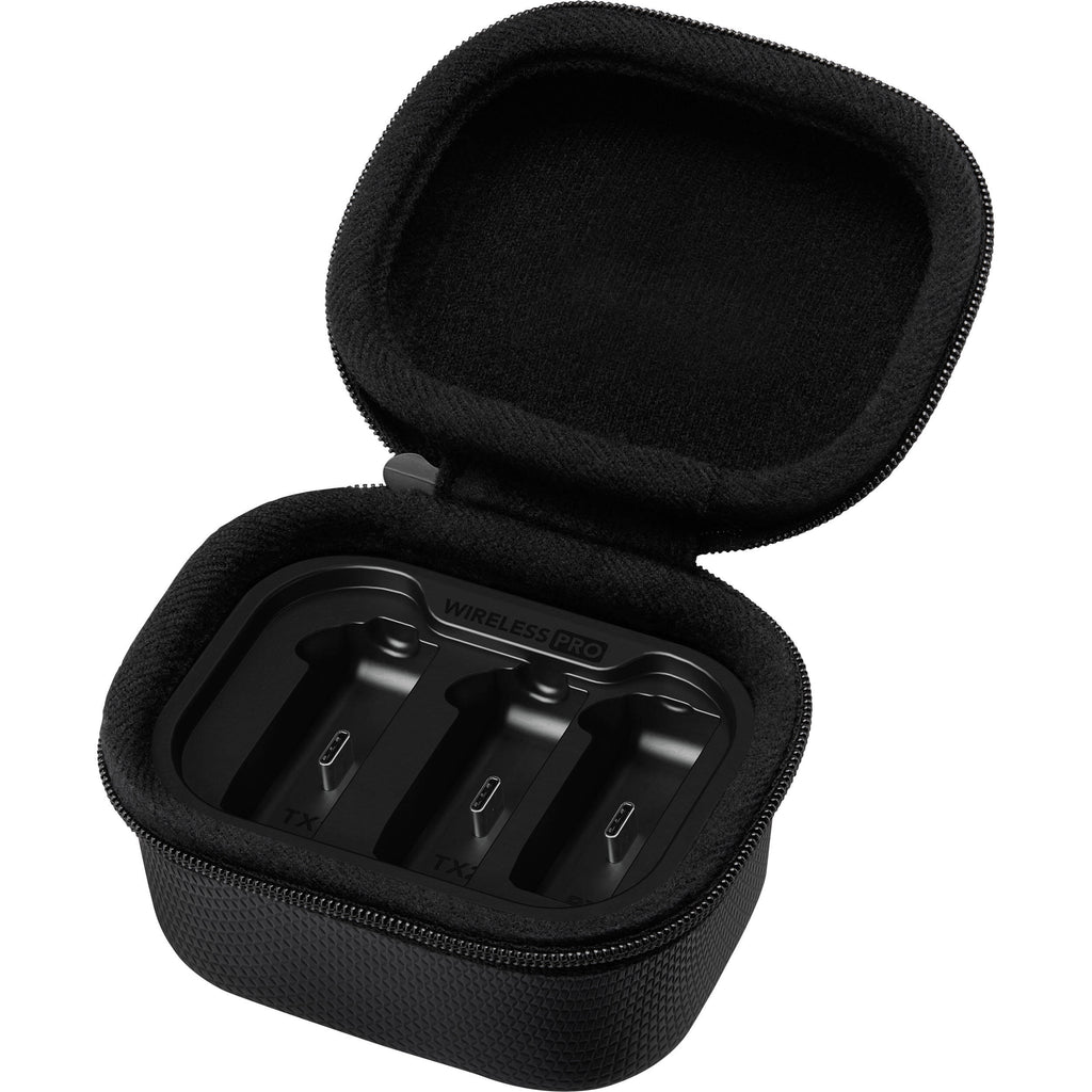 Rode Wireless PRO professional wireless microphone system with compact transmitter and receiver for high-quality audio recording.