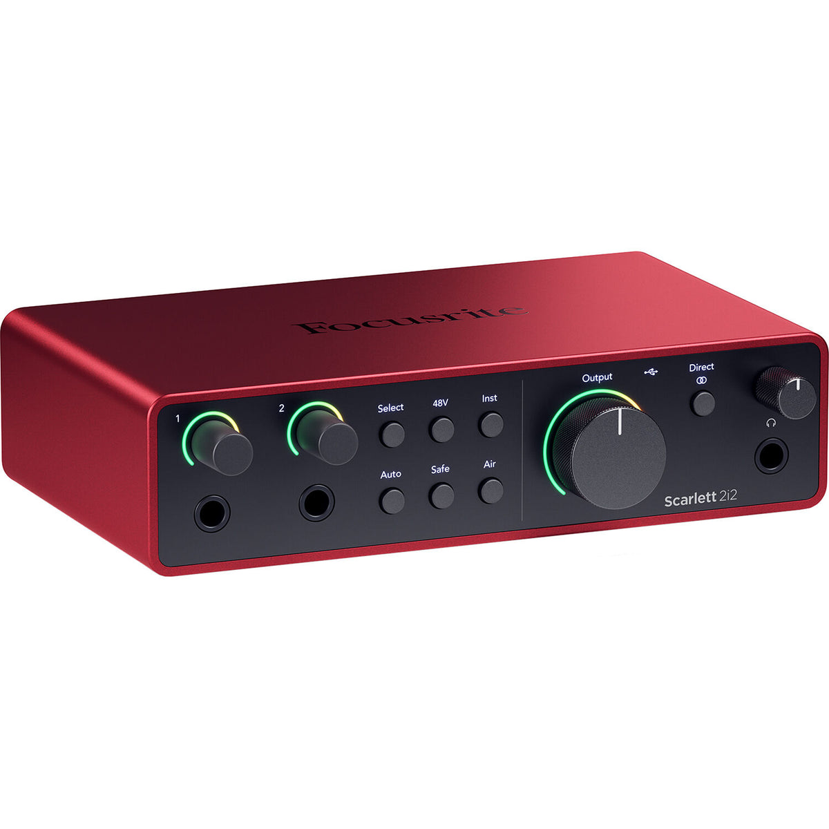 Focusrite Scarlett 2i2 Studio 4th Gen audio interface and studio bundle with microphones, headphones, and accessories in the image.
