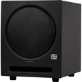 Presonus Eris SUB 8 BT 2nd Gen subwoofer showing its black rectangular speaker with control knobs and ports on the back.