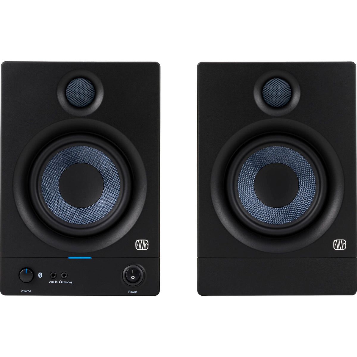 Presonus Eris 5 BT second-generation black desktop speakers shown with front view and speaker grille visible.