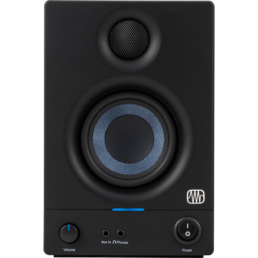 Presonus Eris 3.5 2nd Gen desktop speakers with black finish, showing the front view and speaker grille.