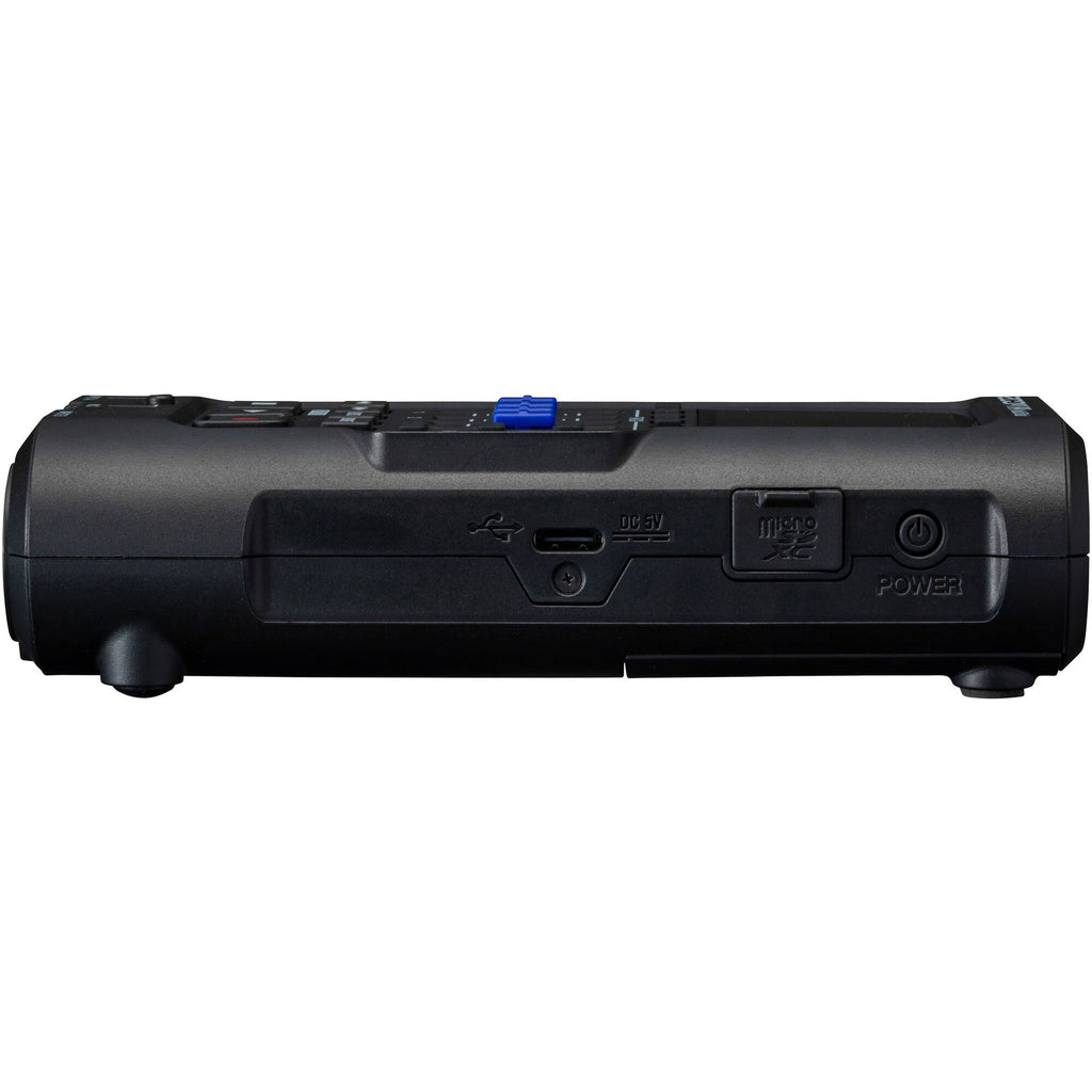Zoom R4 MultiTrak digital recorder with built-in microphones, control knobs, and LCD display for high-quality audio recording.