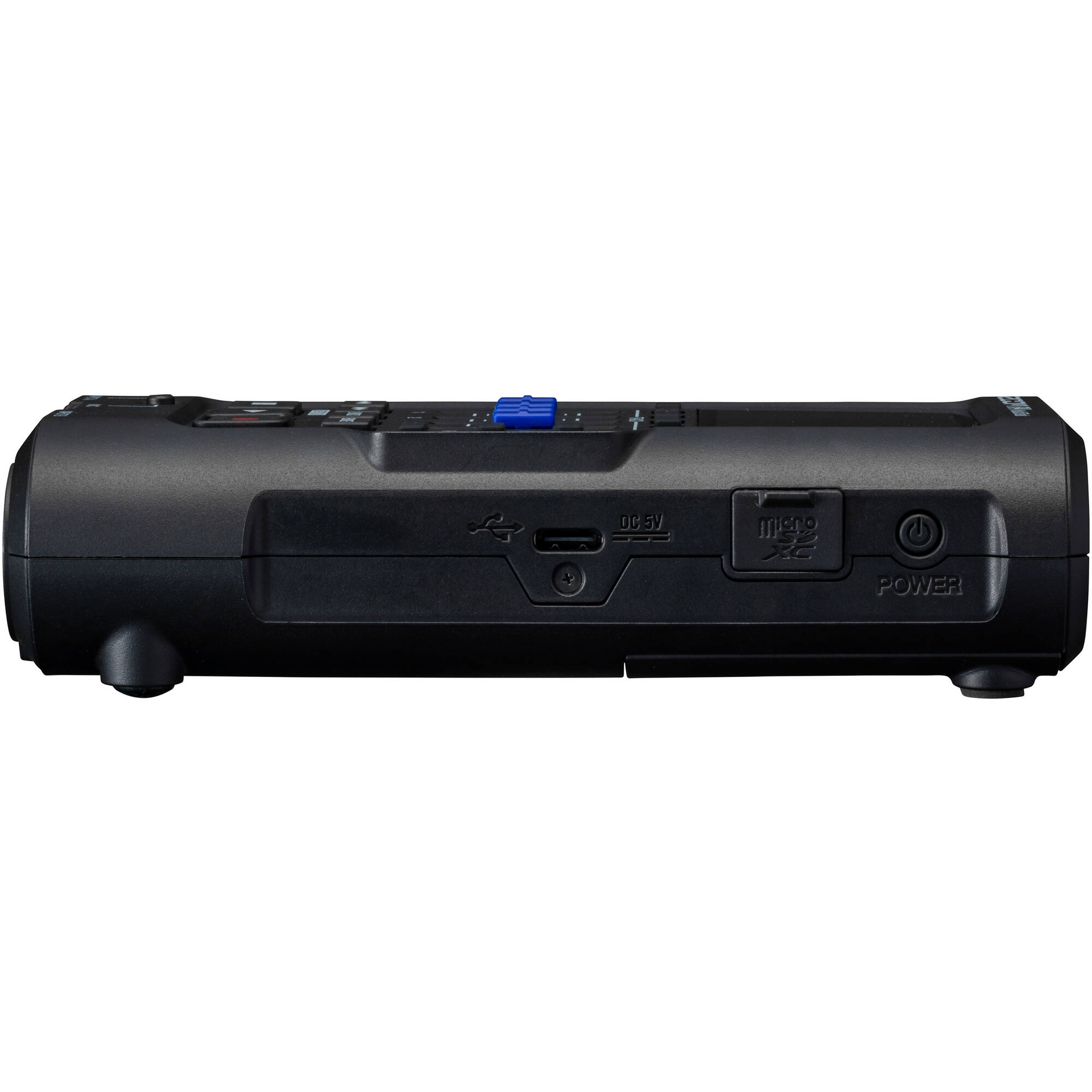 Zoom R4 MultiTrak digital recorder with built-in microphones, control knobs, and LCD display for high-quality audio recording.