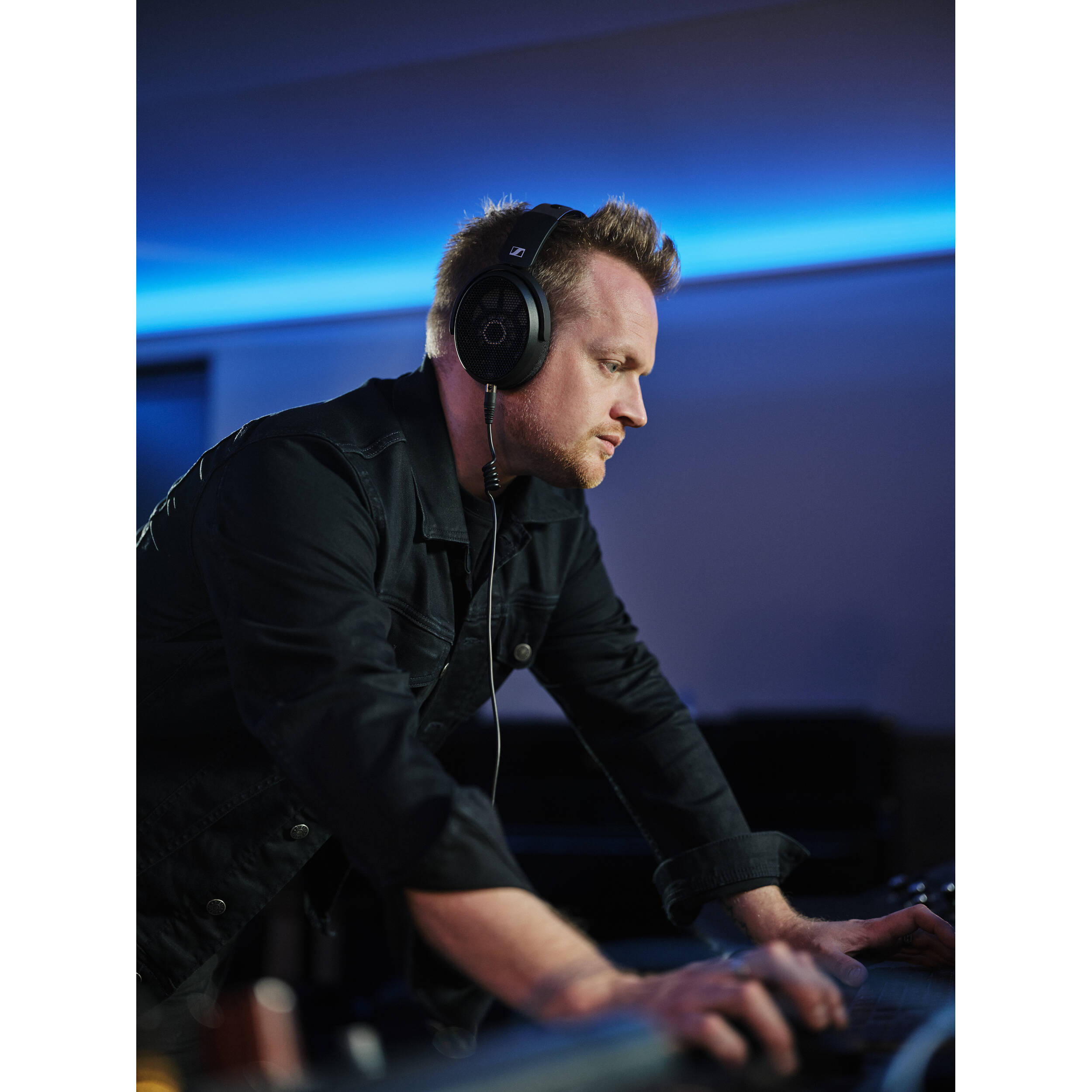 Sennheiser HD 490 Pro Plus studio headphones with over-ear design and adjustable headband, black color, and padded ear cups.