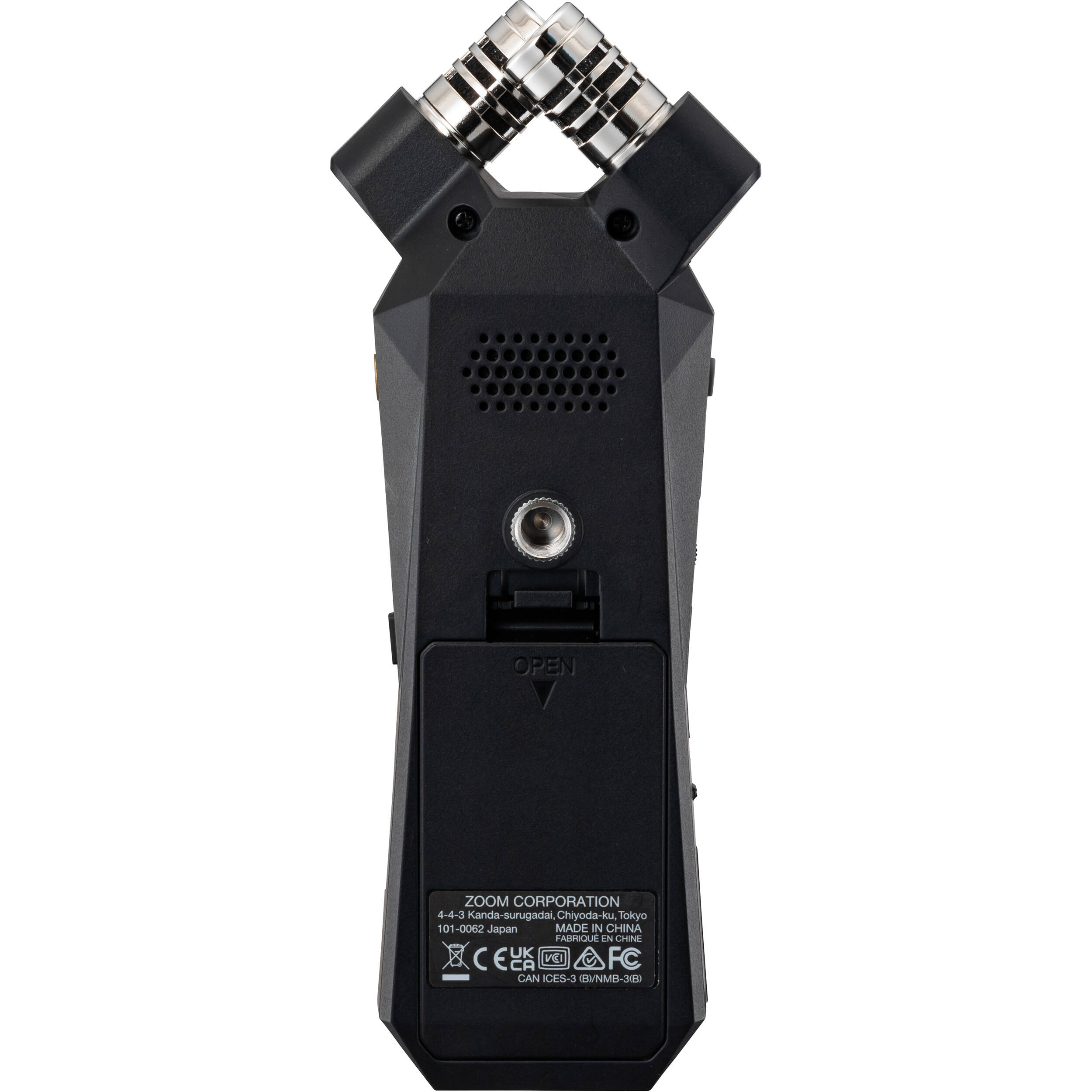 Zoom H1 Essential digital recorder with built-in microphones and compact design for high-quality audio recording.