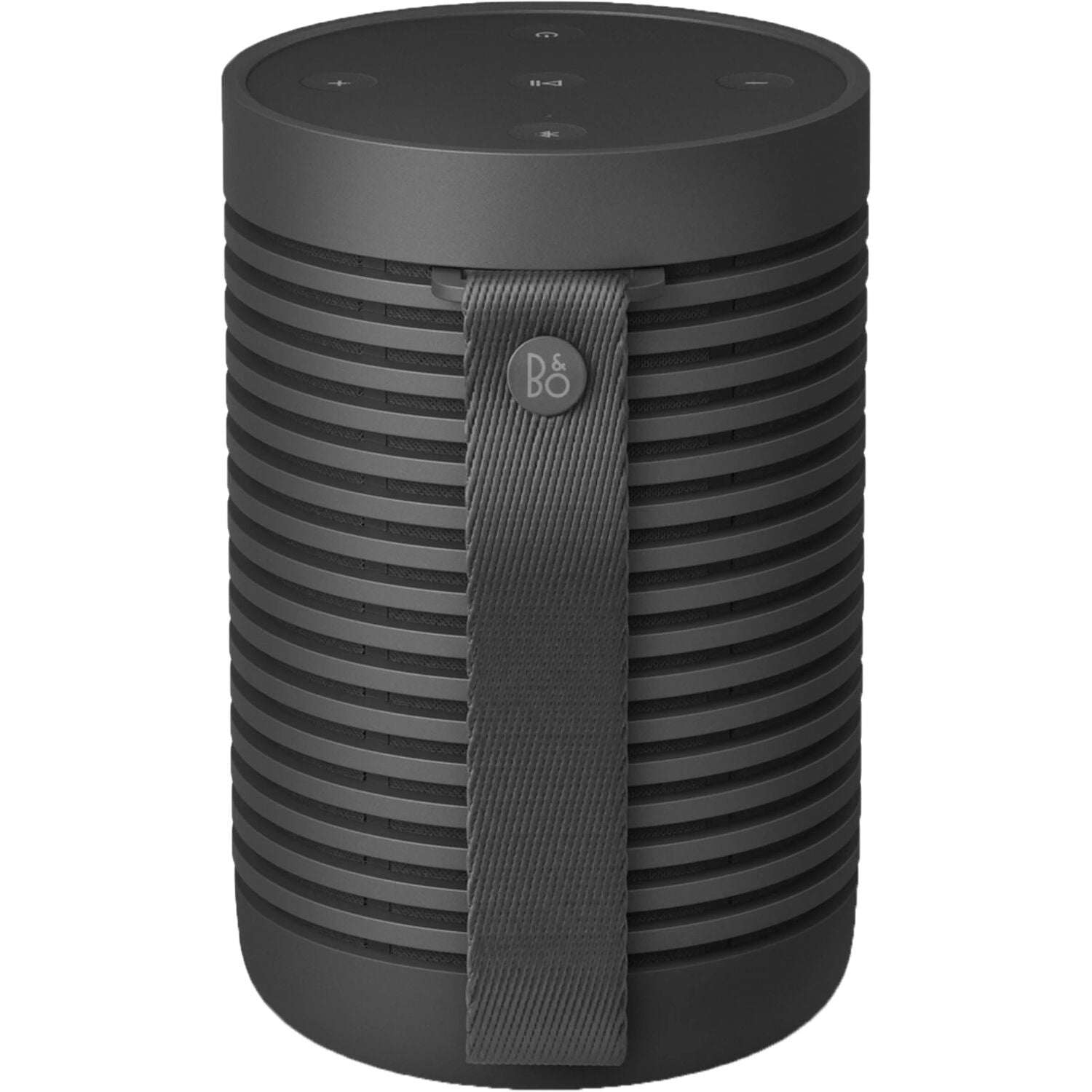 Bang & Olufsen Beosound Explore portable speaker in rugged design with fabric cover and control buttons visible.