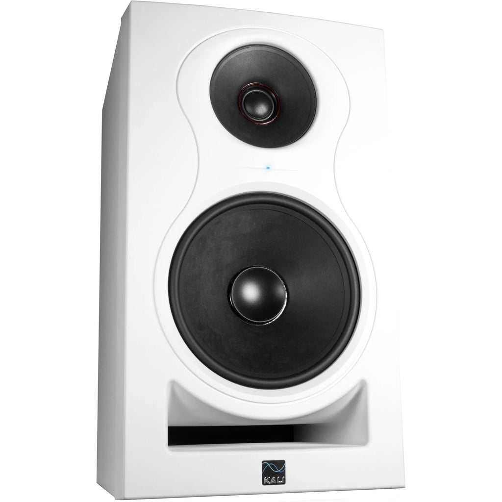 Kali Audio IN-8 V2 active nearfield monitor speaker with sleek black finish and front-facing control panel.