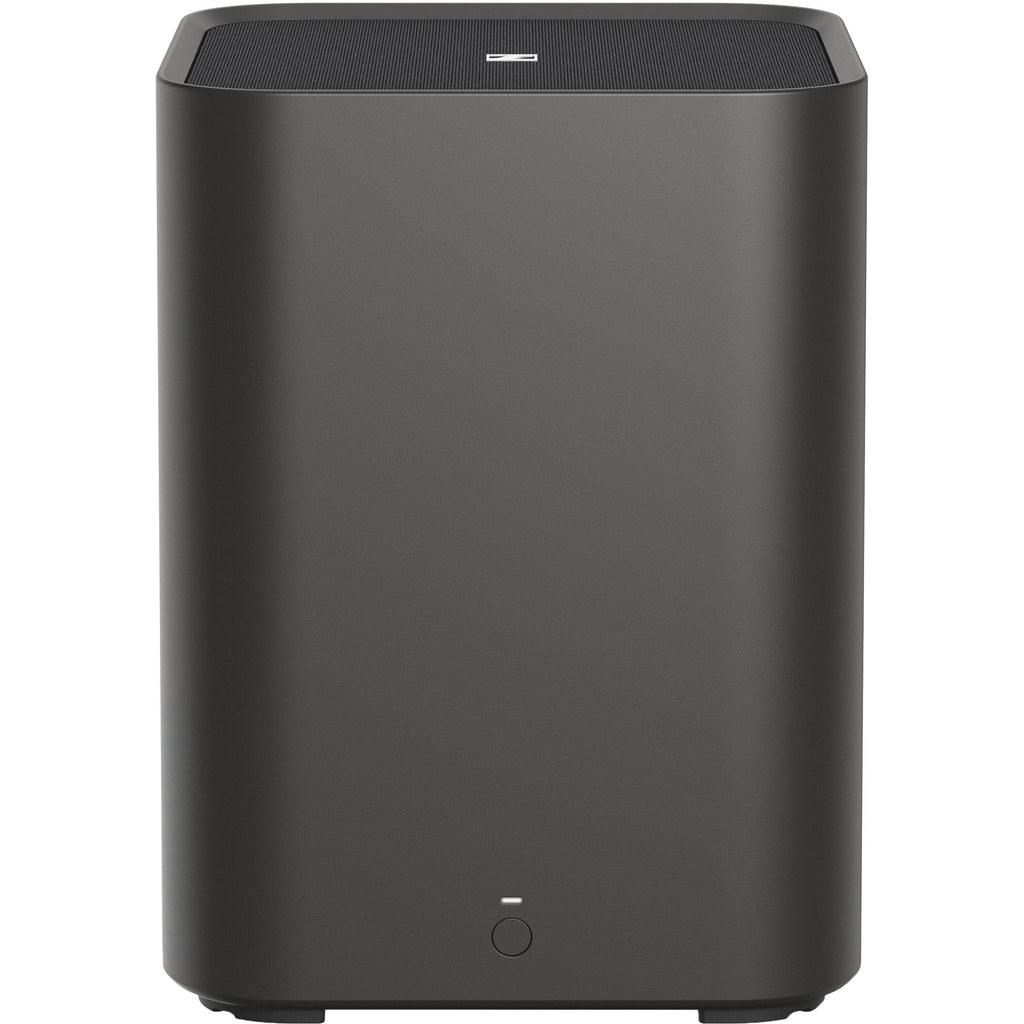 Sennheiser Ambeo Subwoofer showcasing a sleek black subwoofer designed for deep bass in home audio systems.