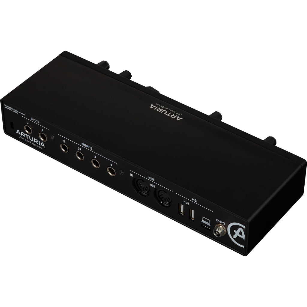 Arturia MiniFuse 4 audio interface with multiple input and output ports, compact design, and professional audio features.
