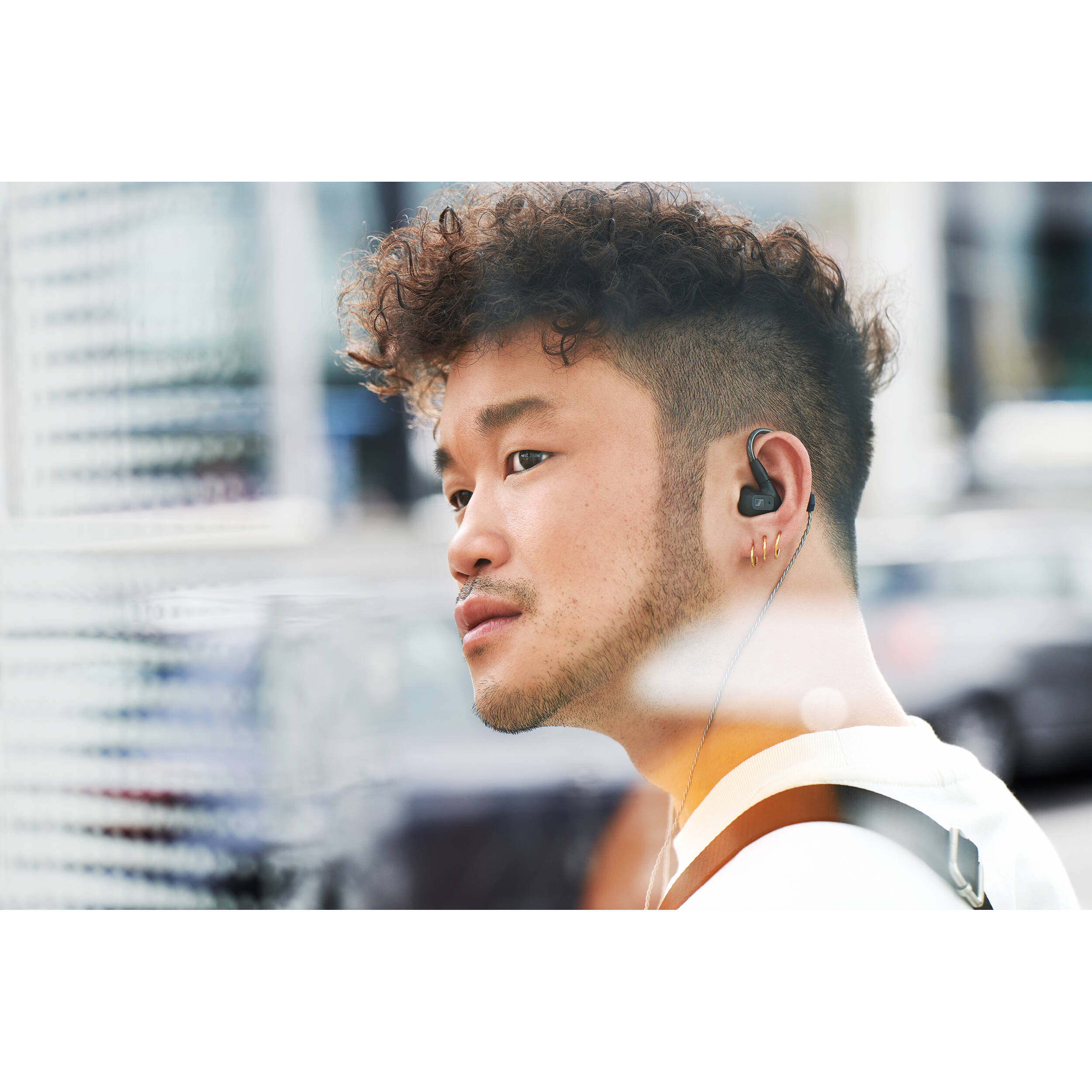 Sennheiser IE 200 wired in-ear headphones with sleek design and in-ear earbuds for high-quality sound.