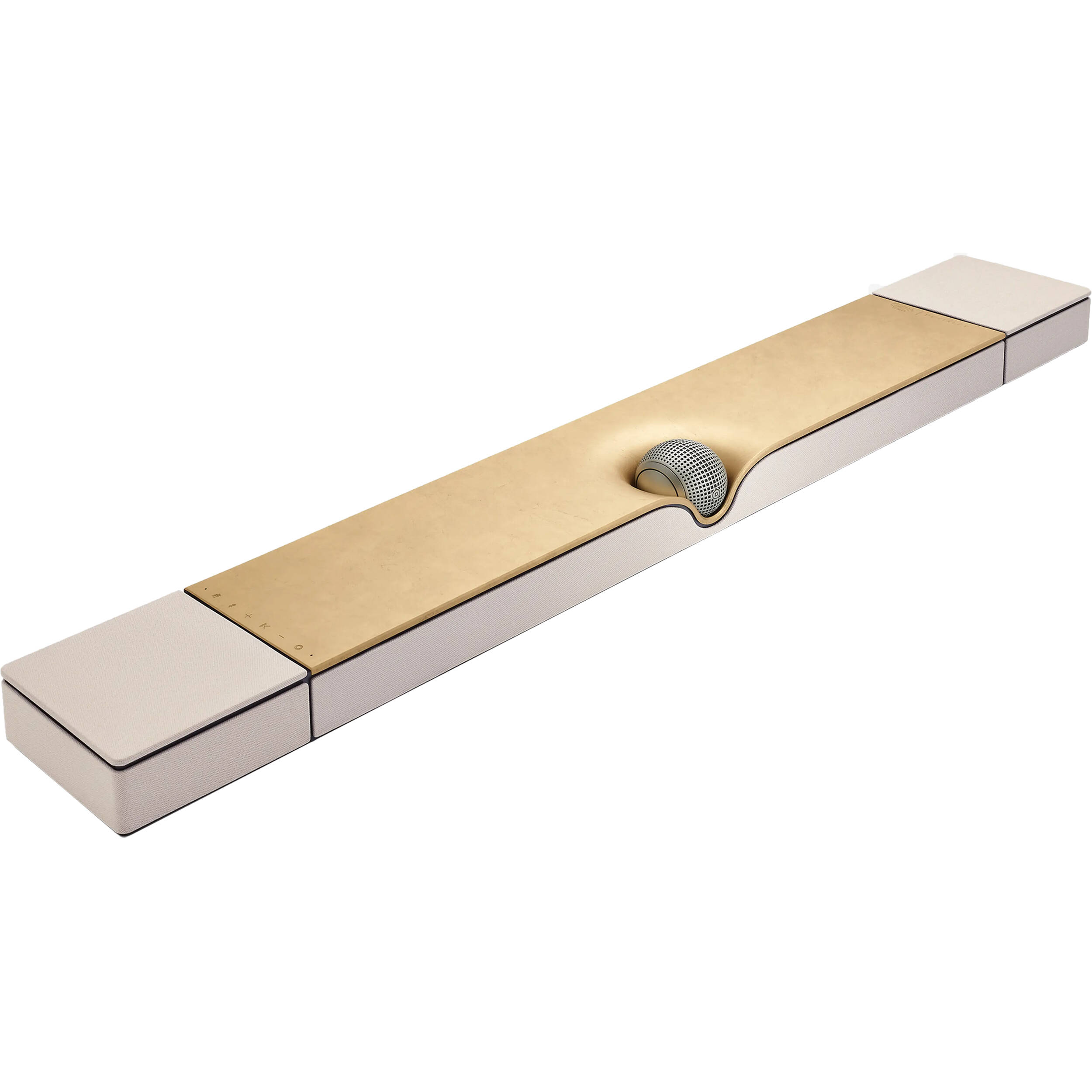 Devialet Dione soundbar with sleek design and multiple speaker drivers for immersive TV audio.