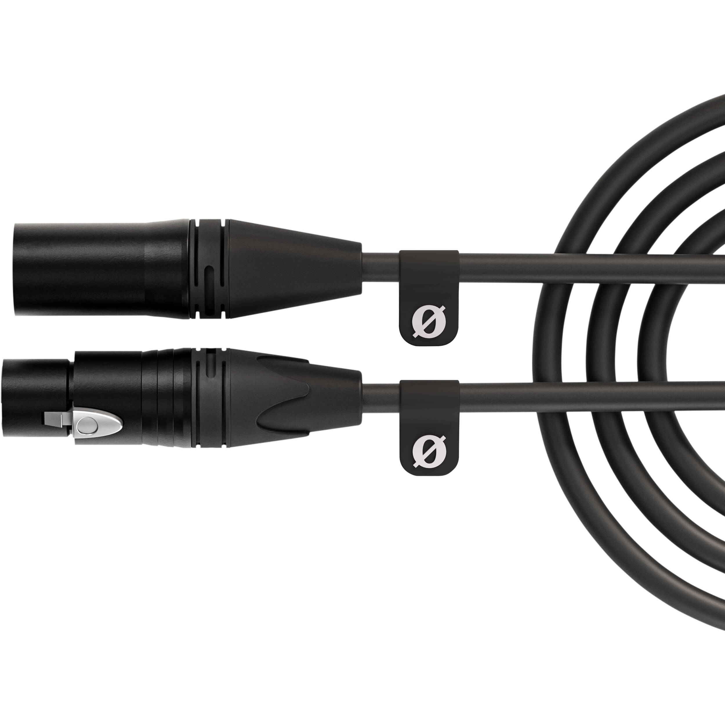 Rode XLR-Female to XLR-Male audio cable with black connectors and cable, designed for professional audio equipment.