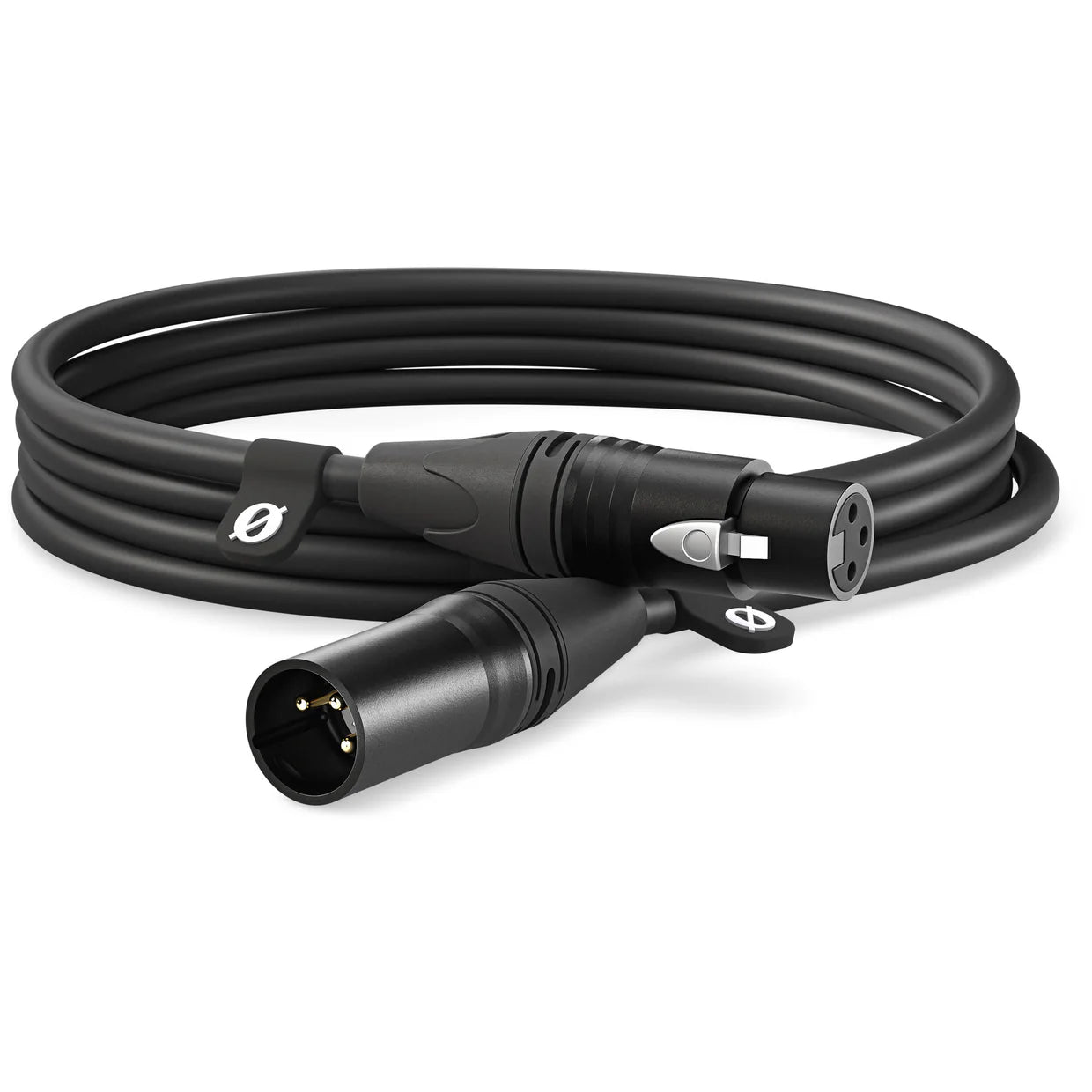 Rode XLR-Female to XLR-Male audio cable with black connectors and cable, used for professional microphone and audio equipment.