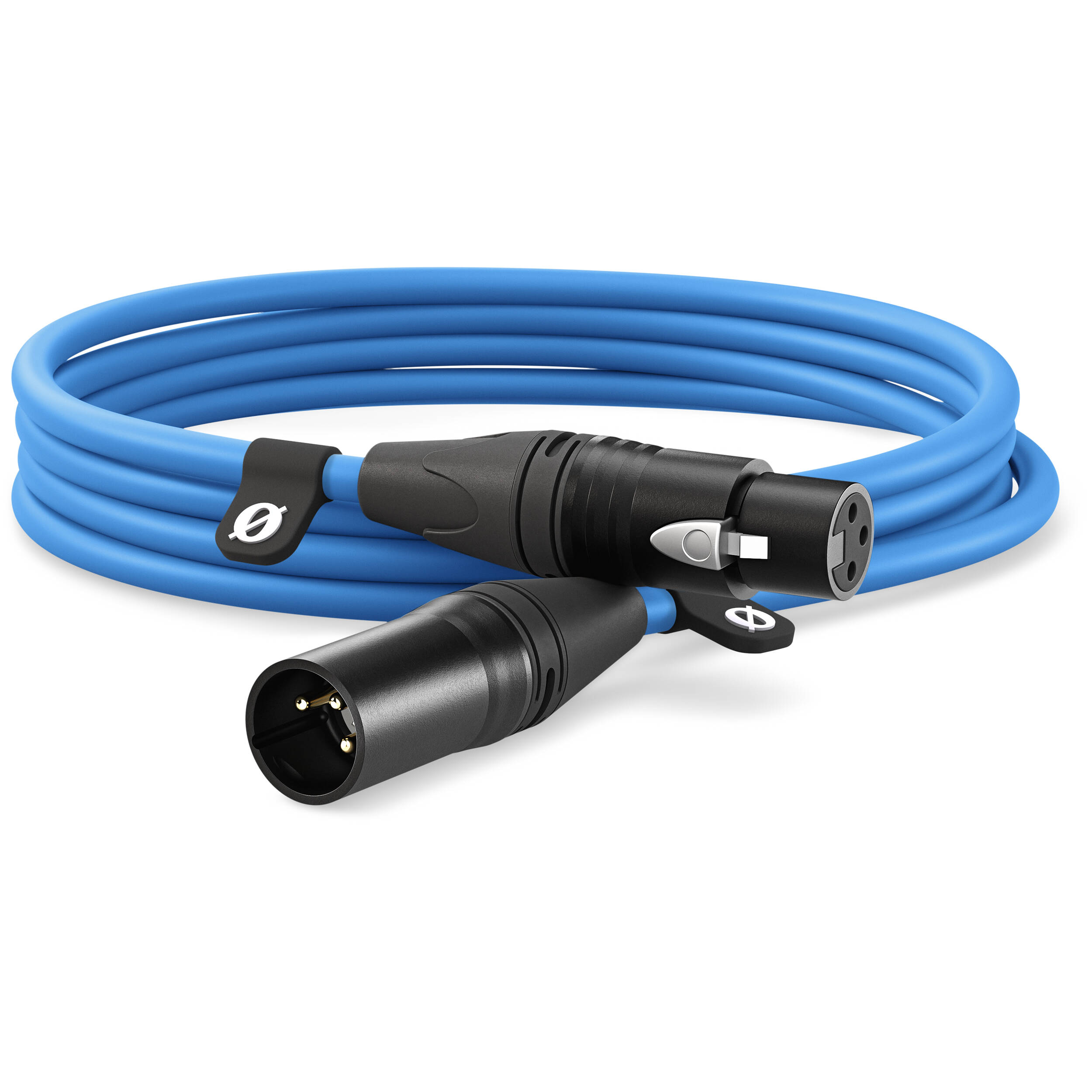 Rode XLR-Female to XLR-Male audio cable with metal connectors and black cable for professional microphone and audio equipment.