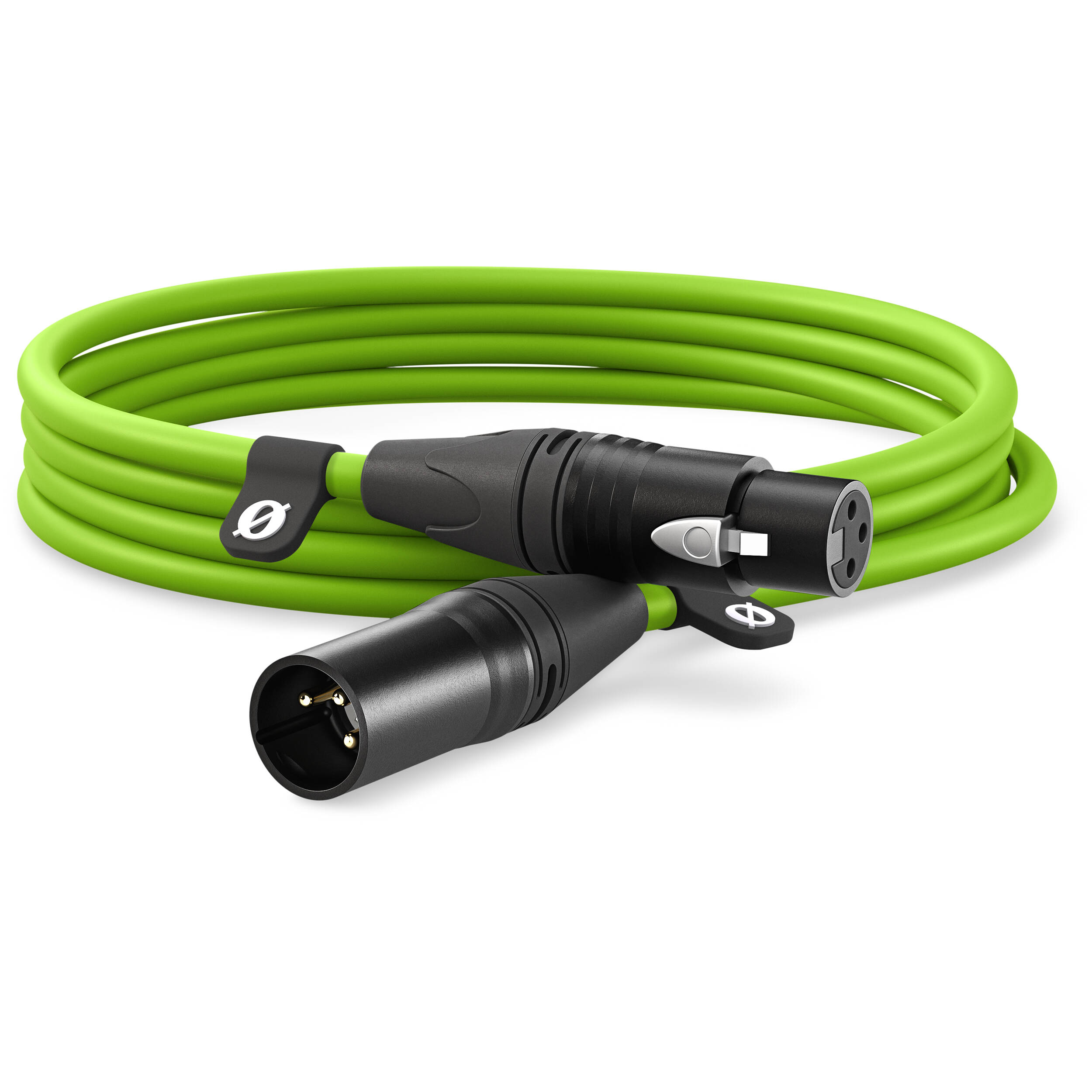 Rode XLR-Female to XLR-Male audio cable showing connectors and cable length for professional sound equipment.
