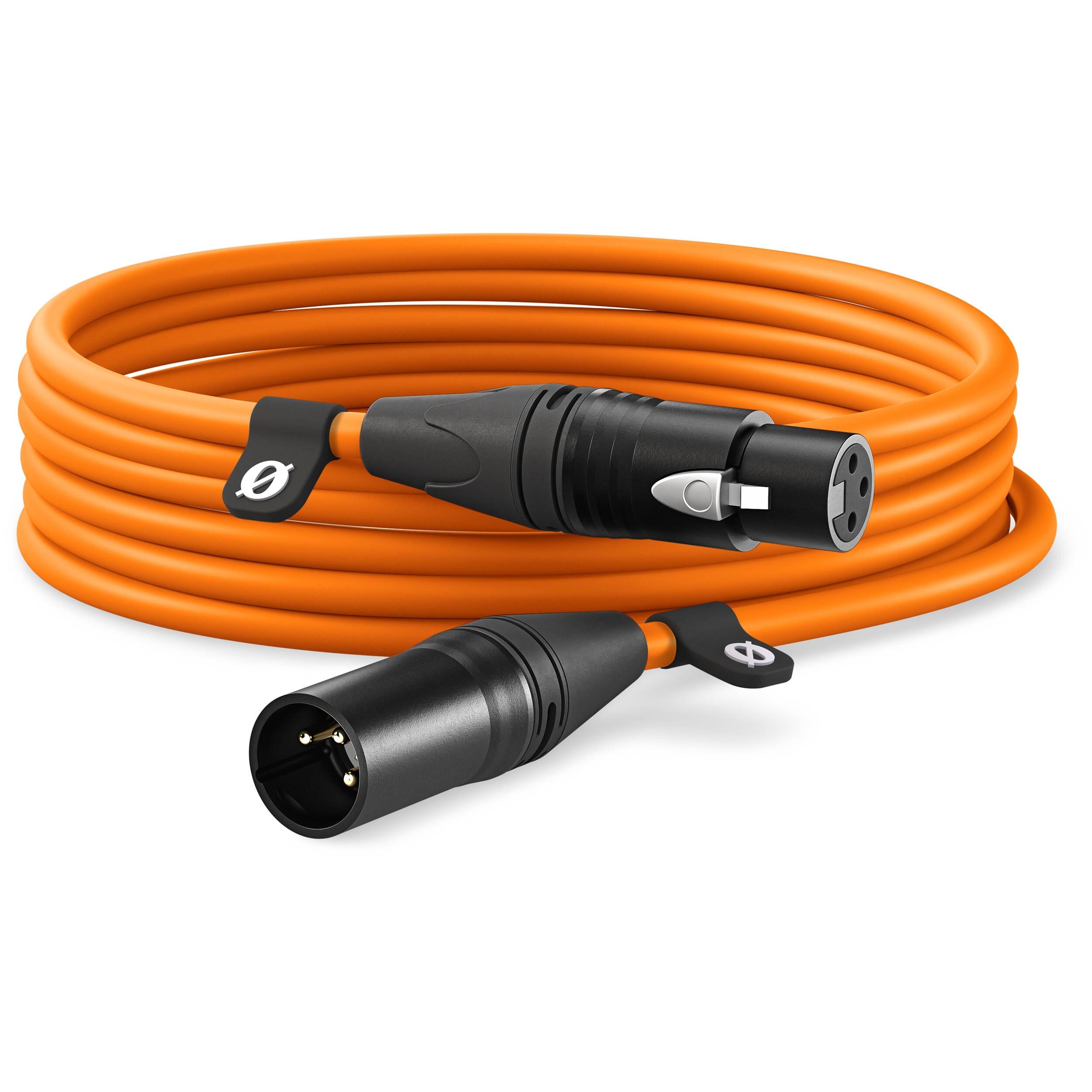 Rode XLR-Female to XLR-Male audio cable with metal connectors and black cable, used for professional audio equipment.