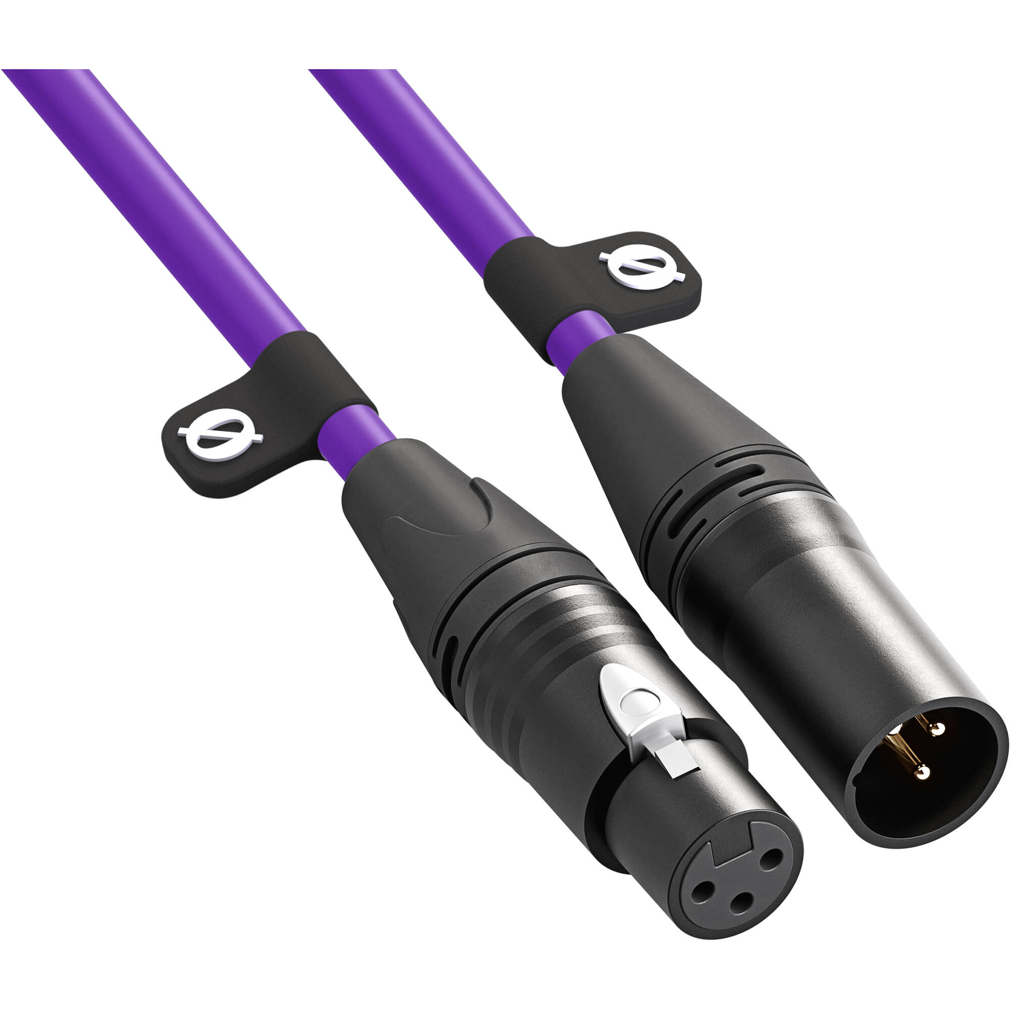 Rode XLR-Female to XLR-Male audio cable,  XLR to XLR connection, black cable with connectors at each end.