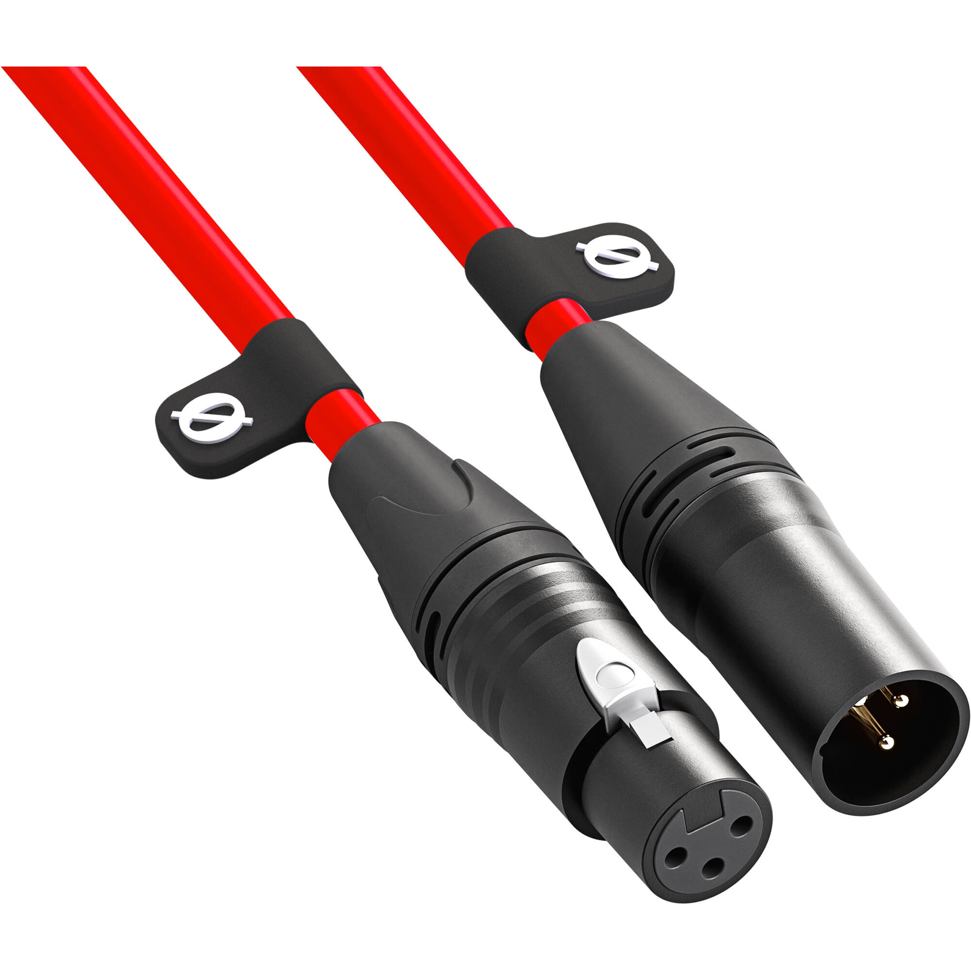 Rode XLR-Female to XLR-Male audio cable with black connectors and flexible cable for professional audio equipment.