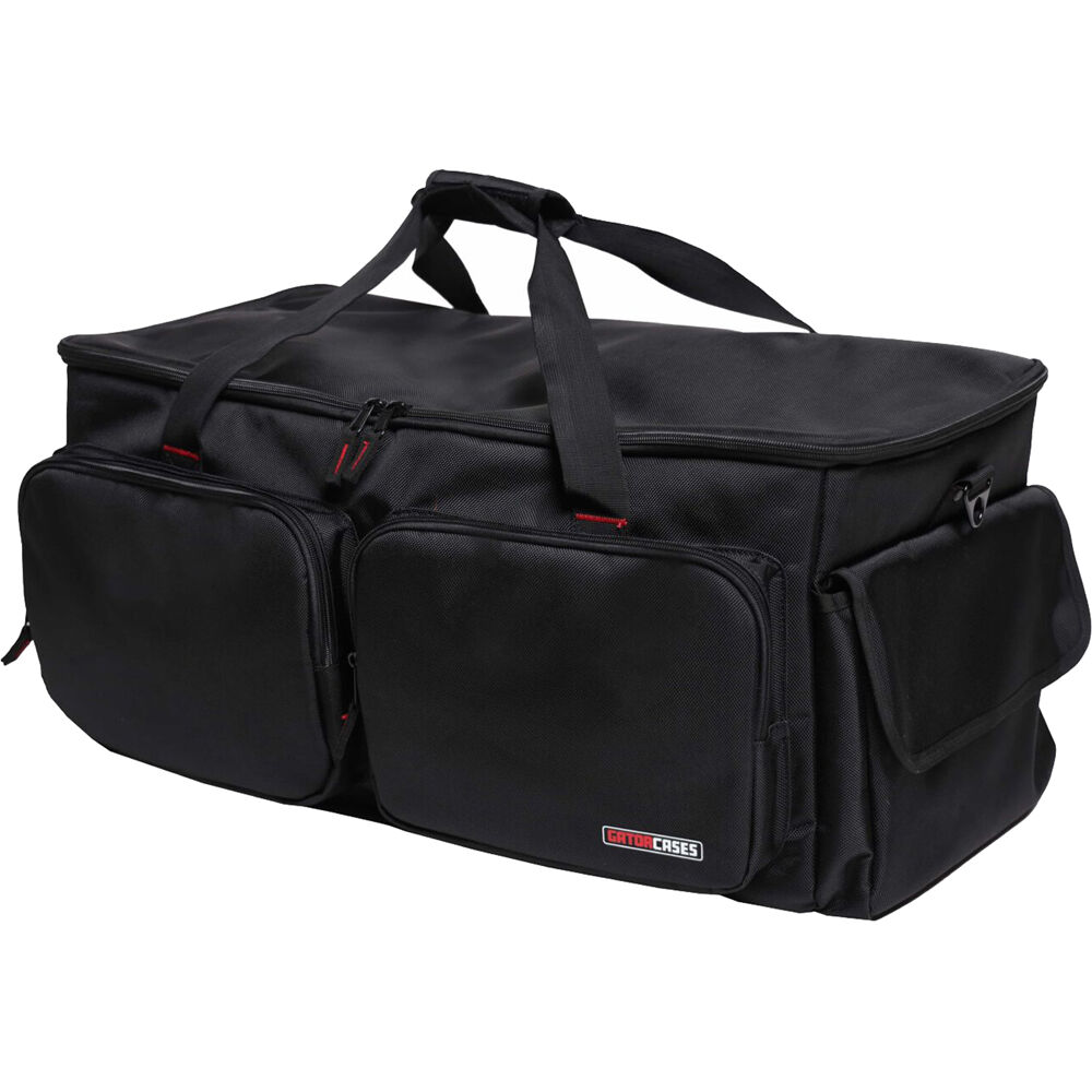 Gator G-CABLEBAG-LG large pro audio cable bag with multiple compartments and padded design for easy transportation.
