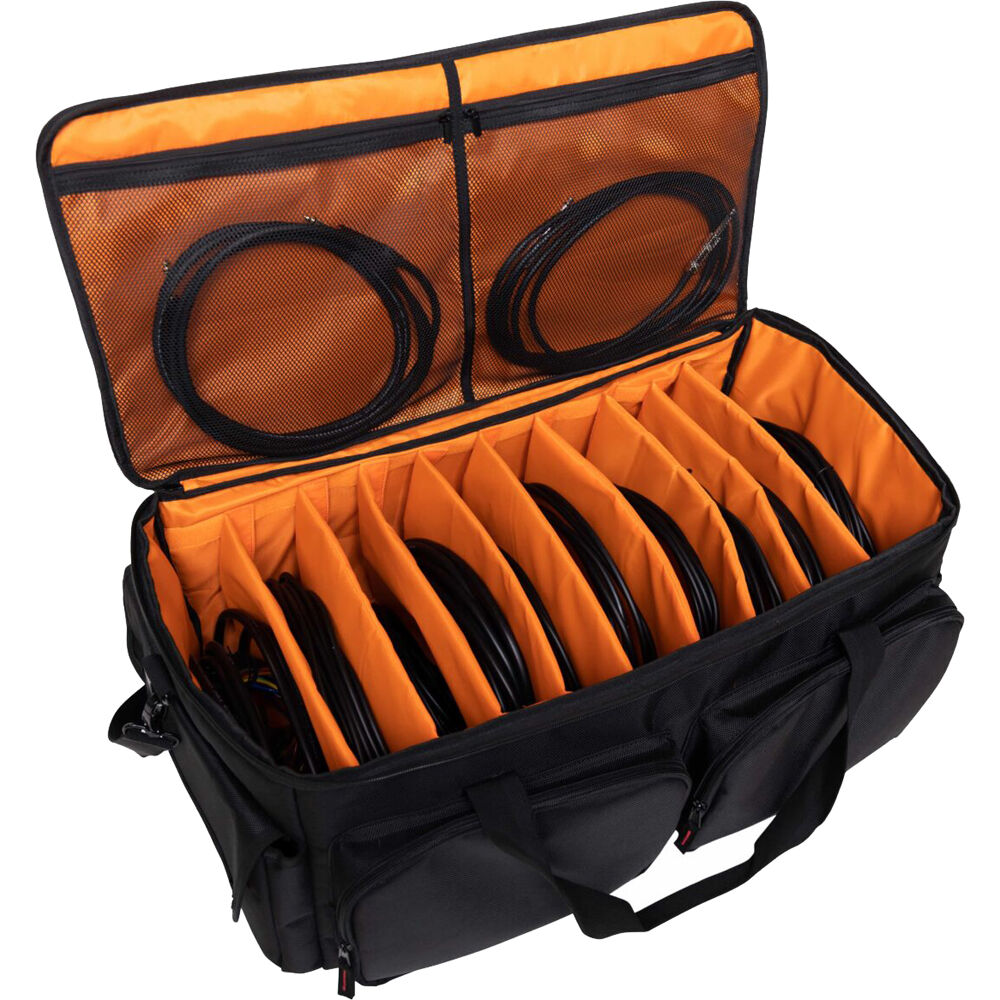 Gator G-CABLEBAG-LG large pro audio cable bag with padded compartments for organizing cables and accessories.