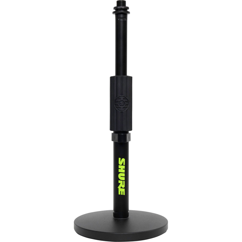 Shure SH-DESKTOP1 desktop microphone stand with adjustable arm and compact design for professional audio setup.