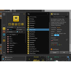 Bitwig Studio 5 music production software interface with digital audio workstation features and colorful control panels.