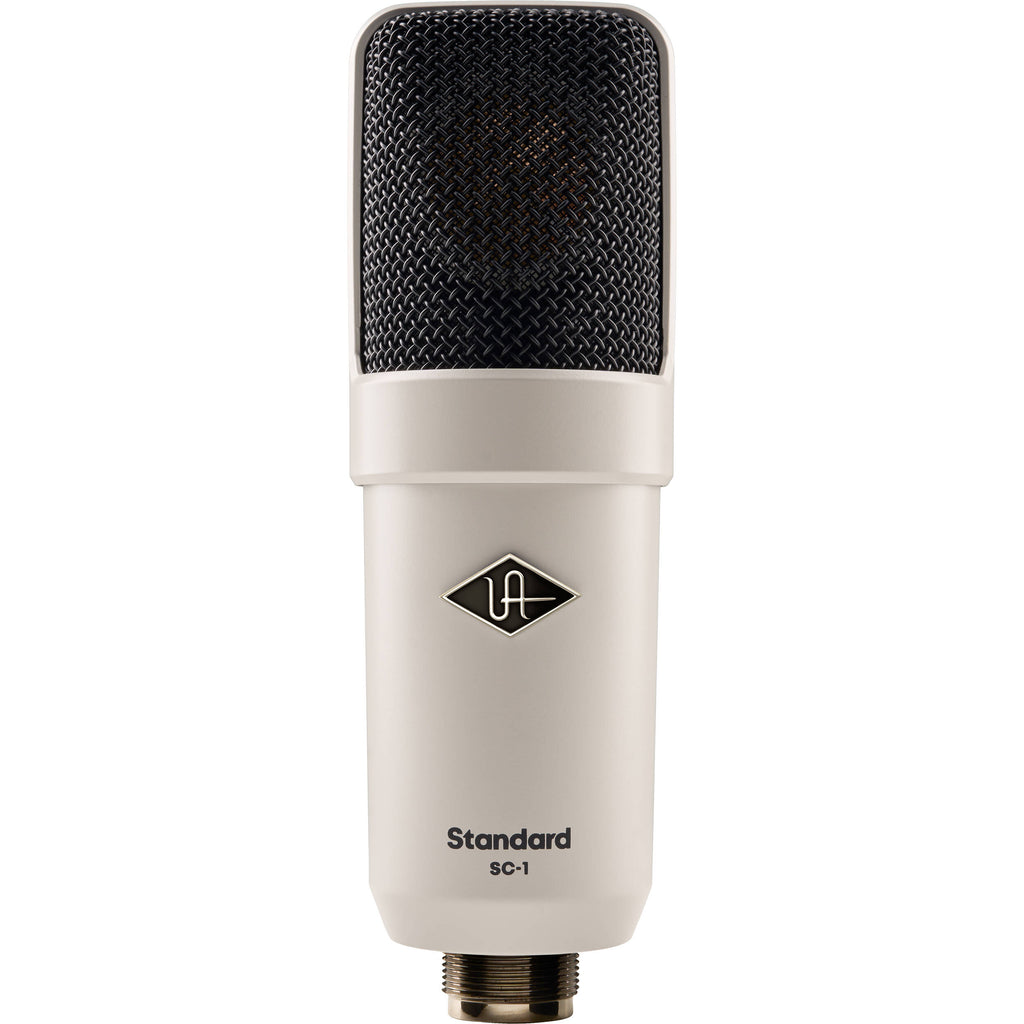 Universal Audio SC-1 condenser microphone with sleek design and professional-grade audio capture for studio recording.