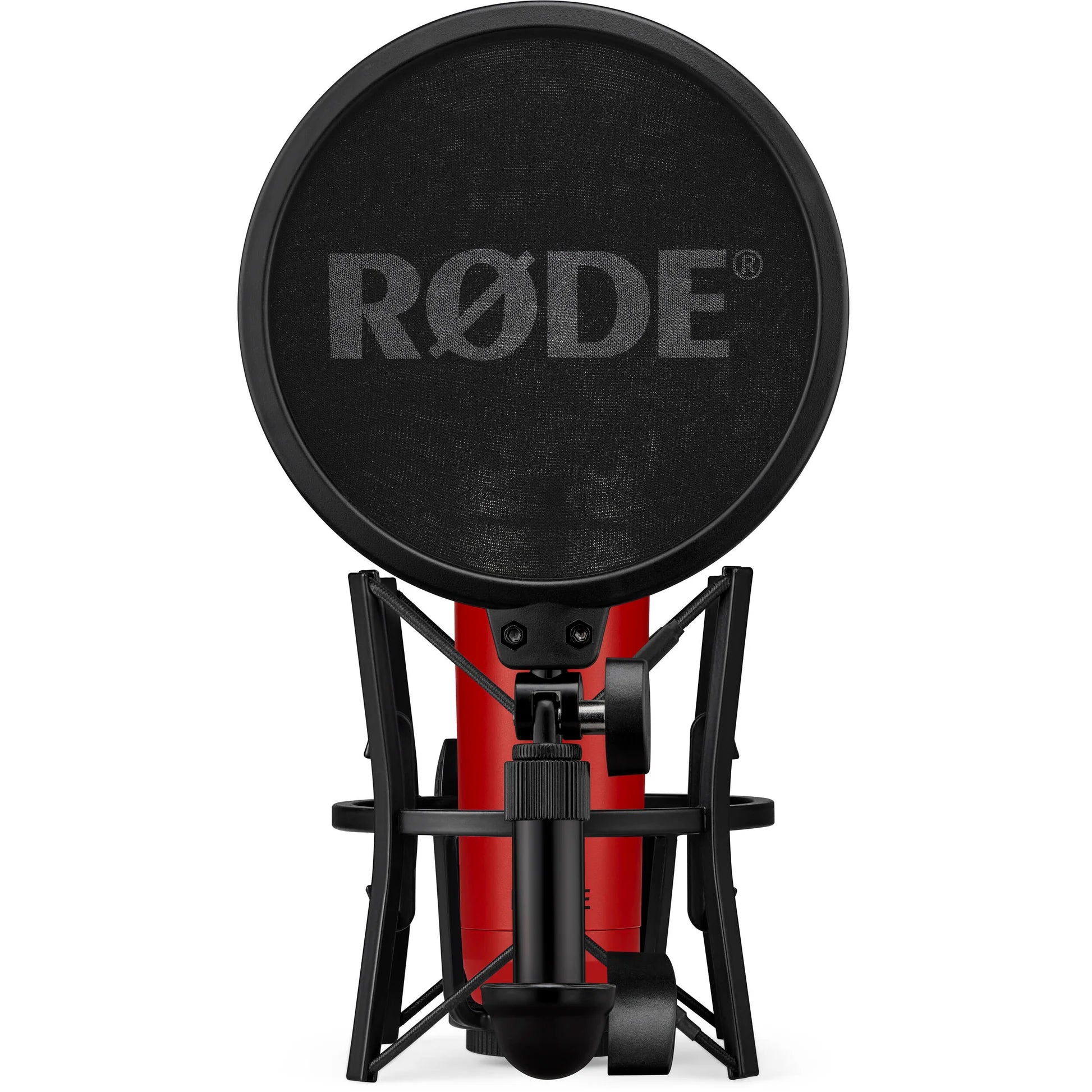 Rode NT1 Signature Series condenser microphone with black body and silver grille, suitable for studio recording.