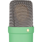 Rode NT1 Signature Series condenser microphone with silver finish and shock mount for studio recording and vocal clarity