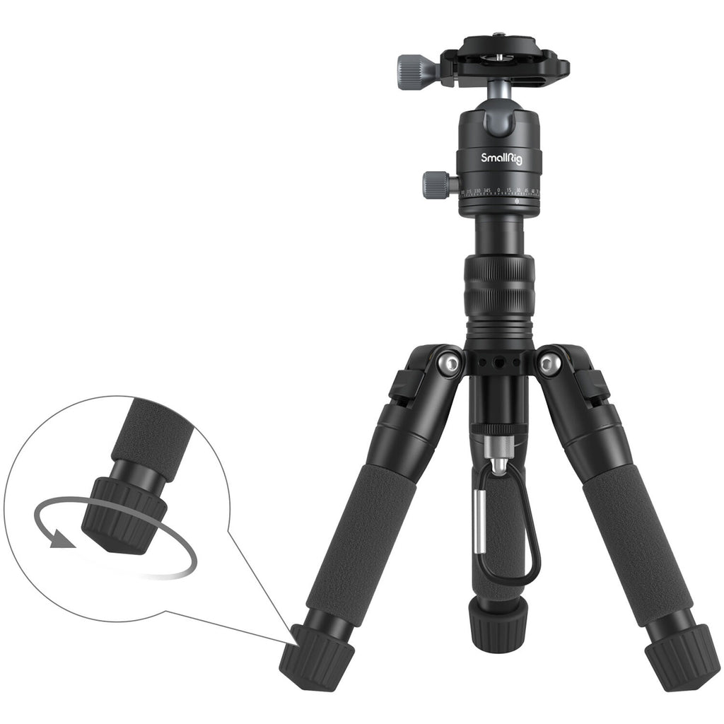 SmallRig Aluminum Mini Tripod VT-20 with adjustable legs and compact design for stable camera support.