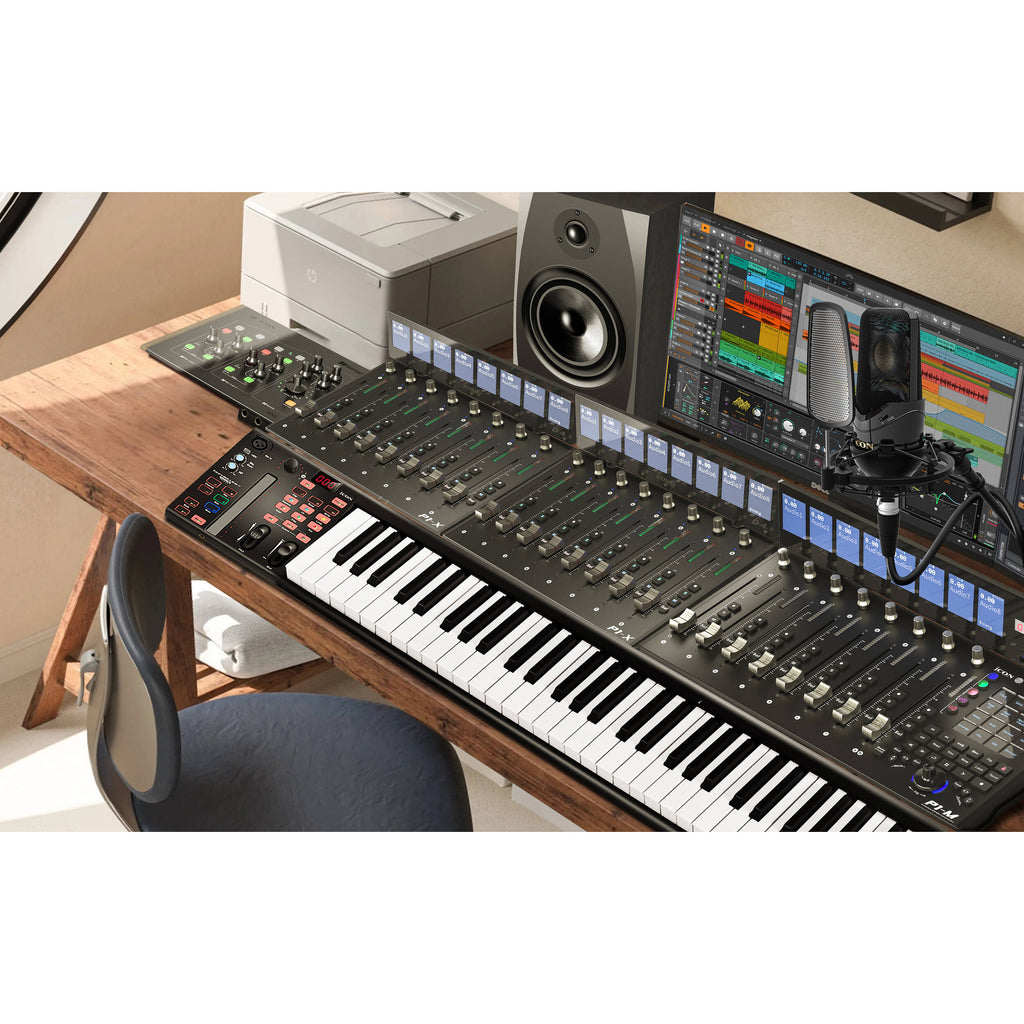 iCon P1-M DAW controller with professional knobs and faders for music production and audio mixing.